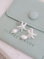 Starfish Pearl Sterling Silver Plated Earrings