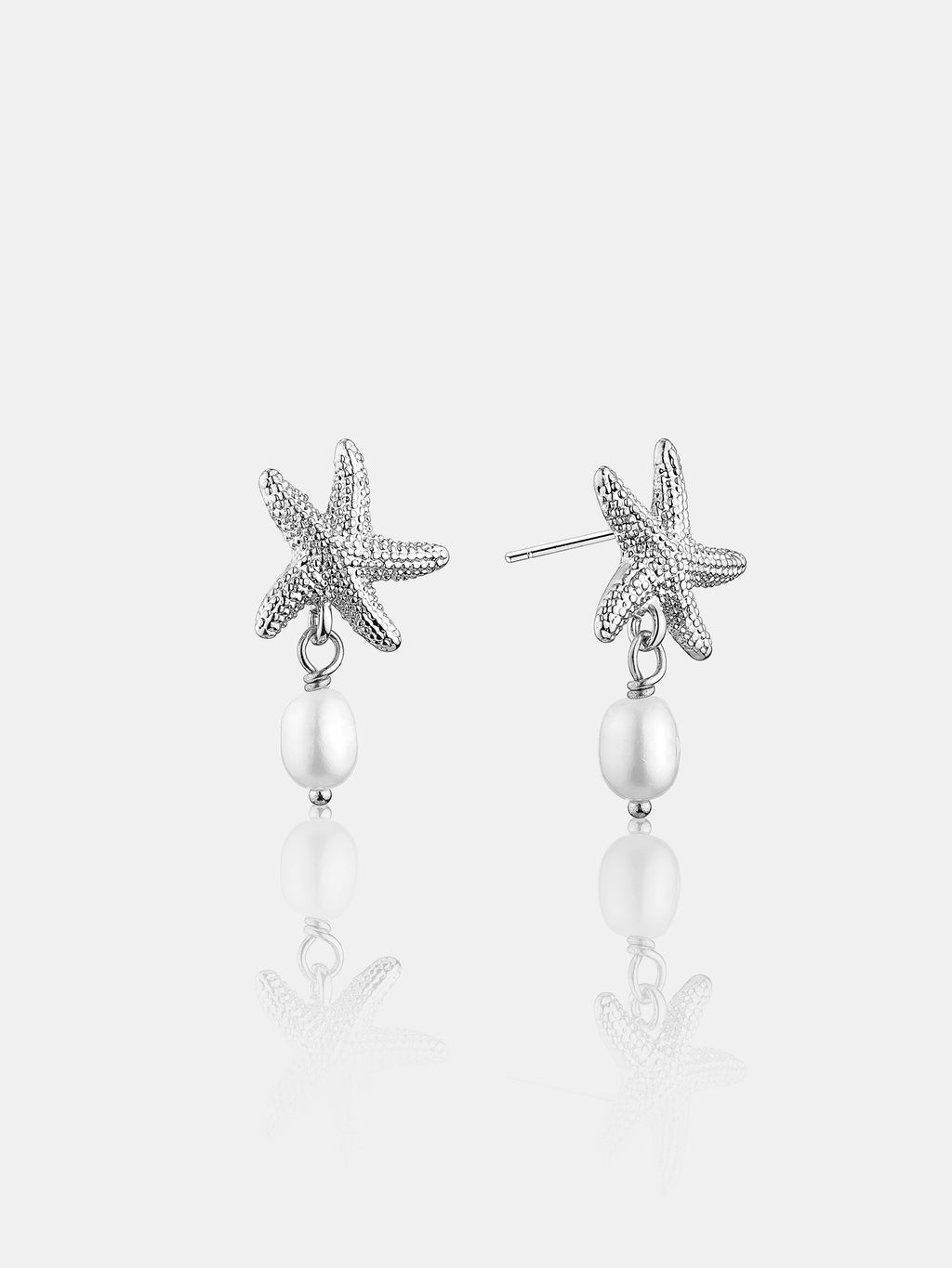 Starfish Pearl Sterling Silver Plated Earrings
