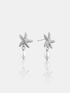 Starfish Pearl Sterling Silver Plated Earrings