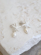 Starfish Pearl Sterling Silver Plated Earrings