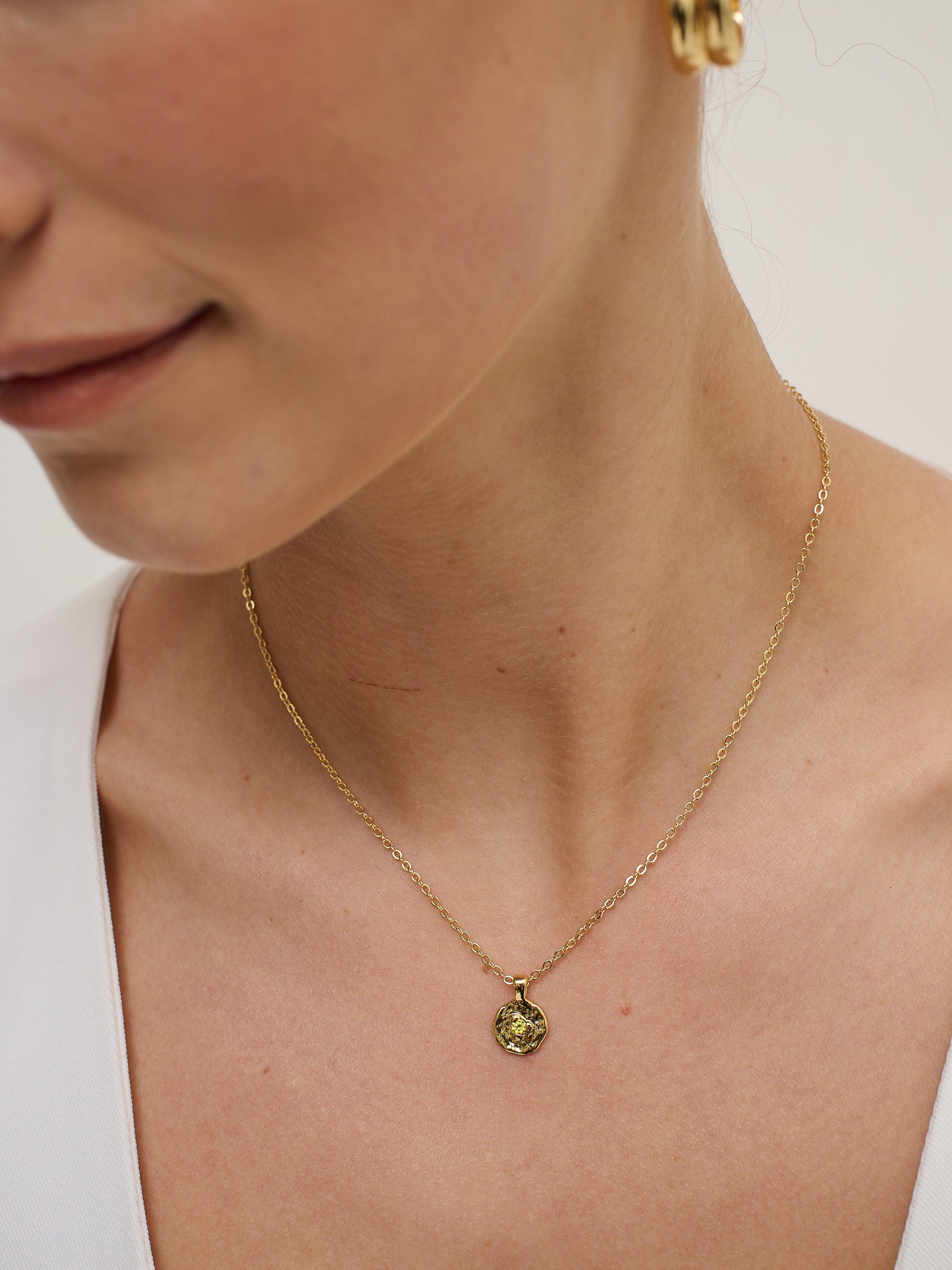 Birthstone Necklace - 18K Gold Plated