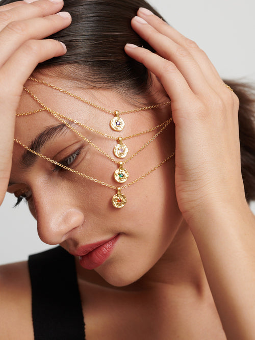 Birthstone Necklace - 18K Gold Plated