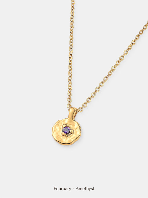Birthstone Necklace - 18K Gold Plated