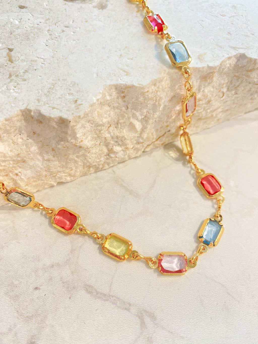 Sorrento Gem Necklace - 18K Gold Plated