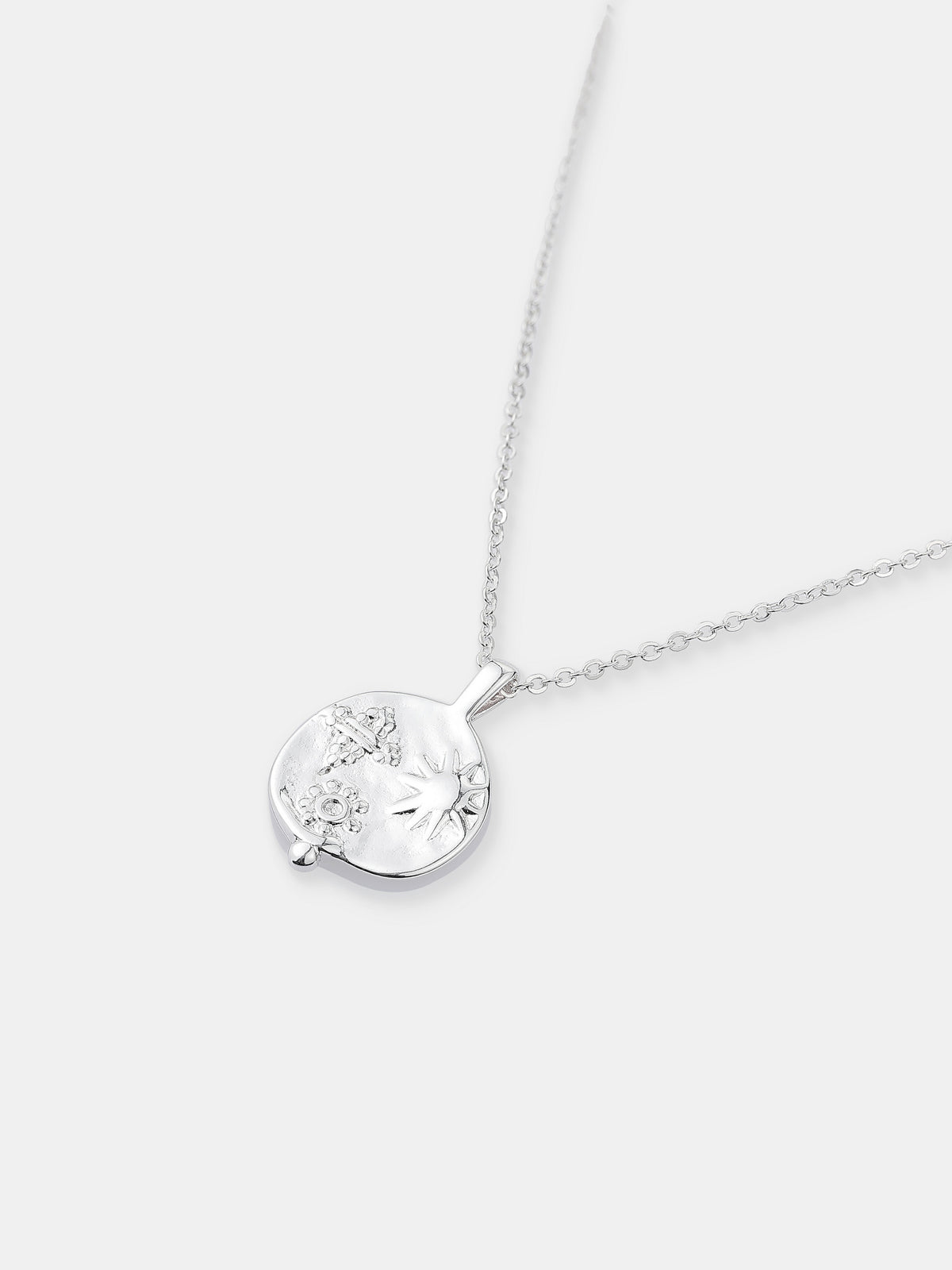 Ocean Coin Charm Necklace - Silver Plated