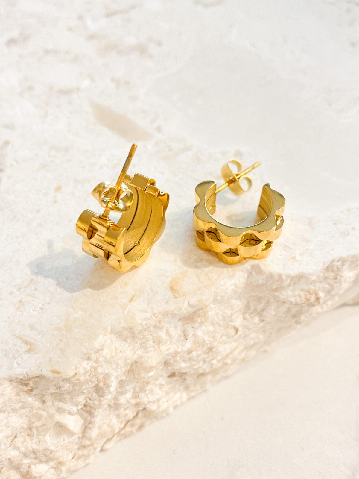 Ripple 18K Gold Plated Earrings
