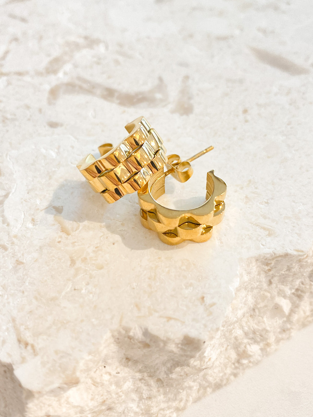 Ripple 18K Gold Plated Earrings