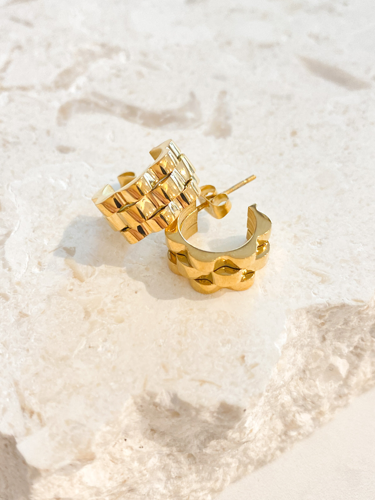 Ripple 18K Gold Plated Earrings