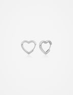 Piccolo Small Heart Sterling Silver Plated Earrings