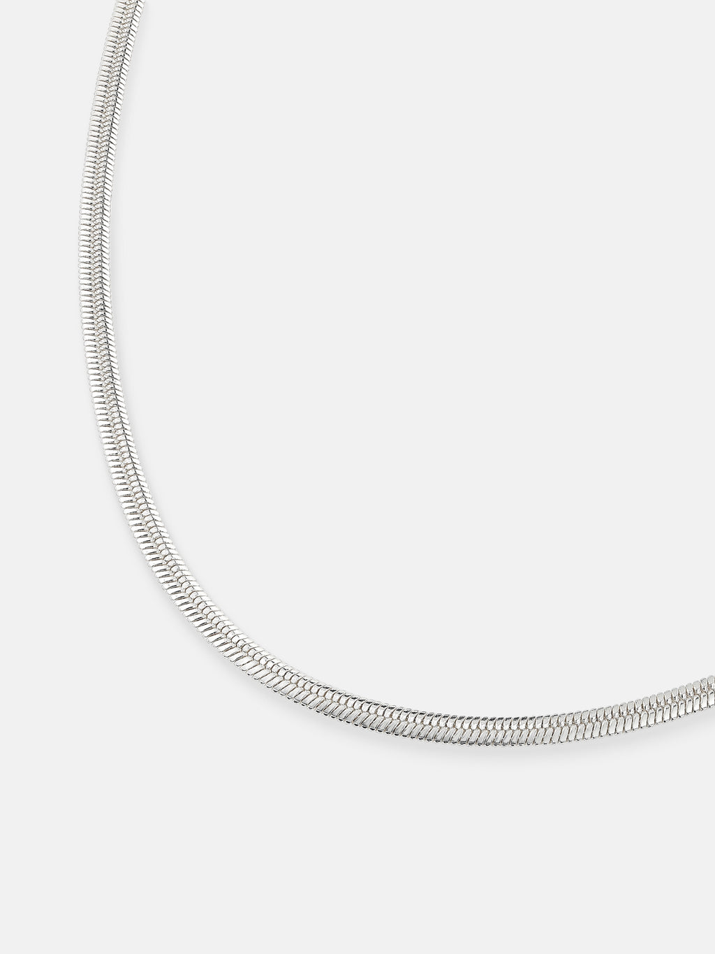 3mm Snake Plated Necklace -  Sterling Silver