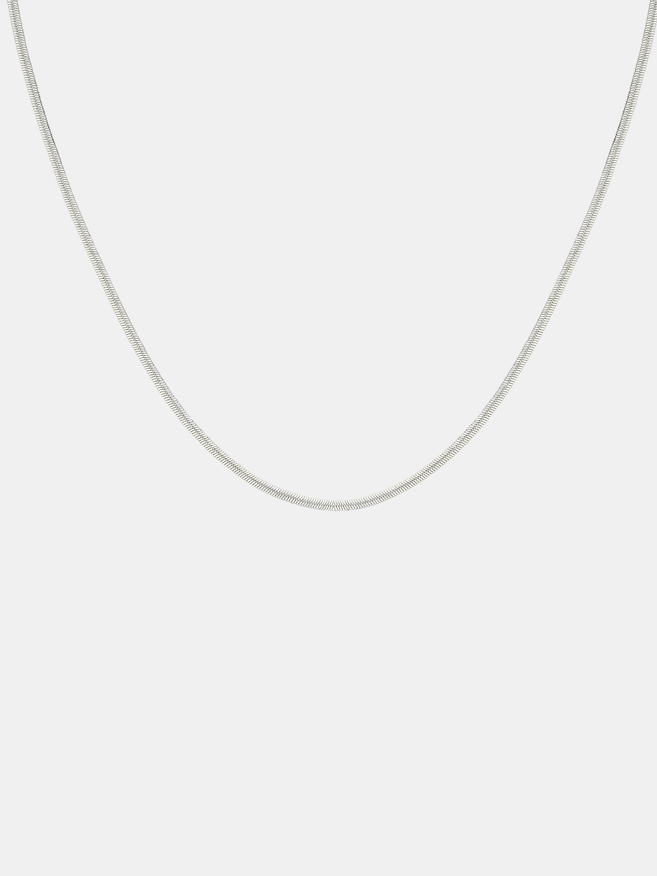 3mm Snake Plated Necklace -  Sterling Silver