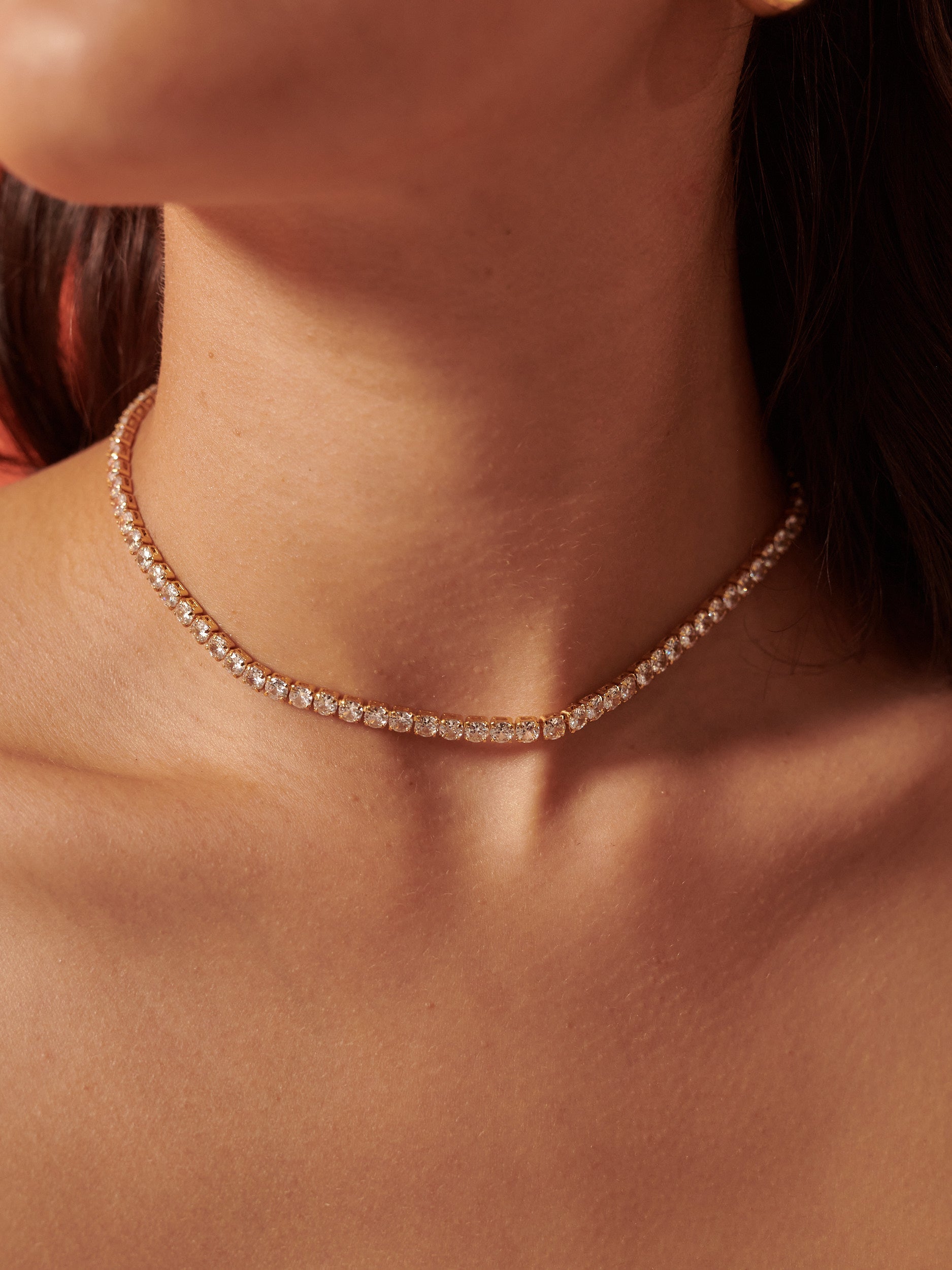 Tennis Diamanté Necklace - 18K Gold Plated
