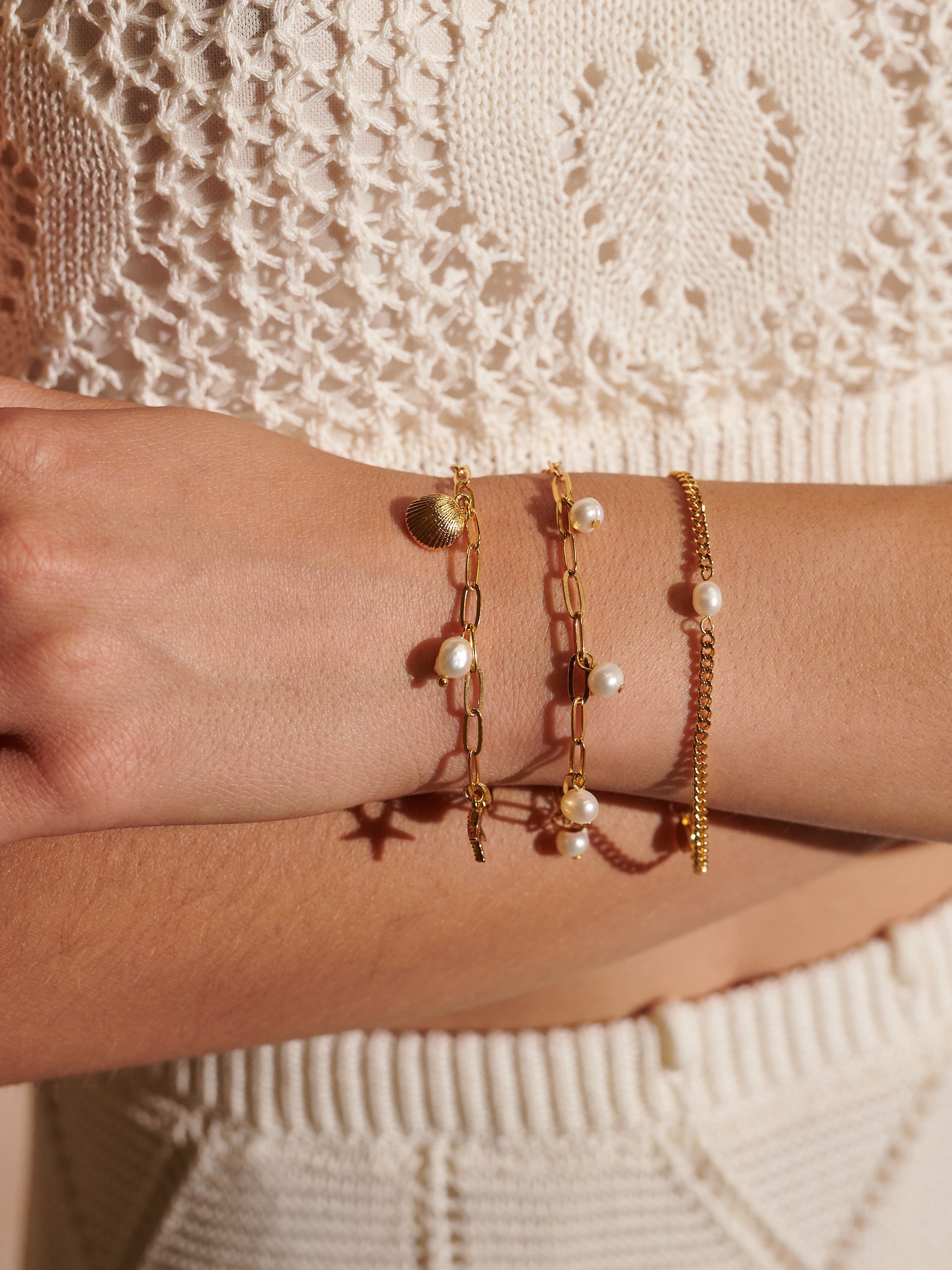Eve Pearl Chain Bracelet - 18K Gold Plated