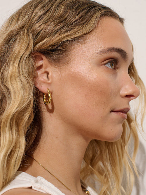 Bally Twisted Earrings in 18K Gold Plated