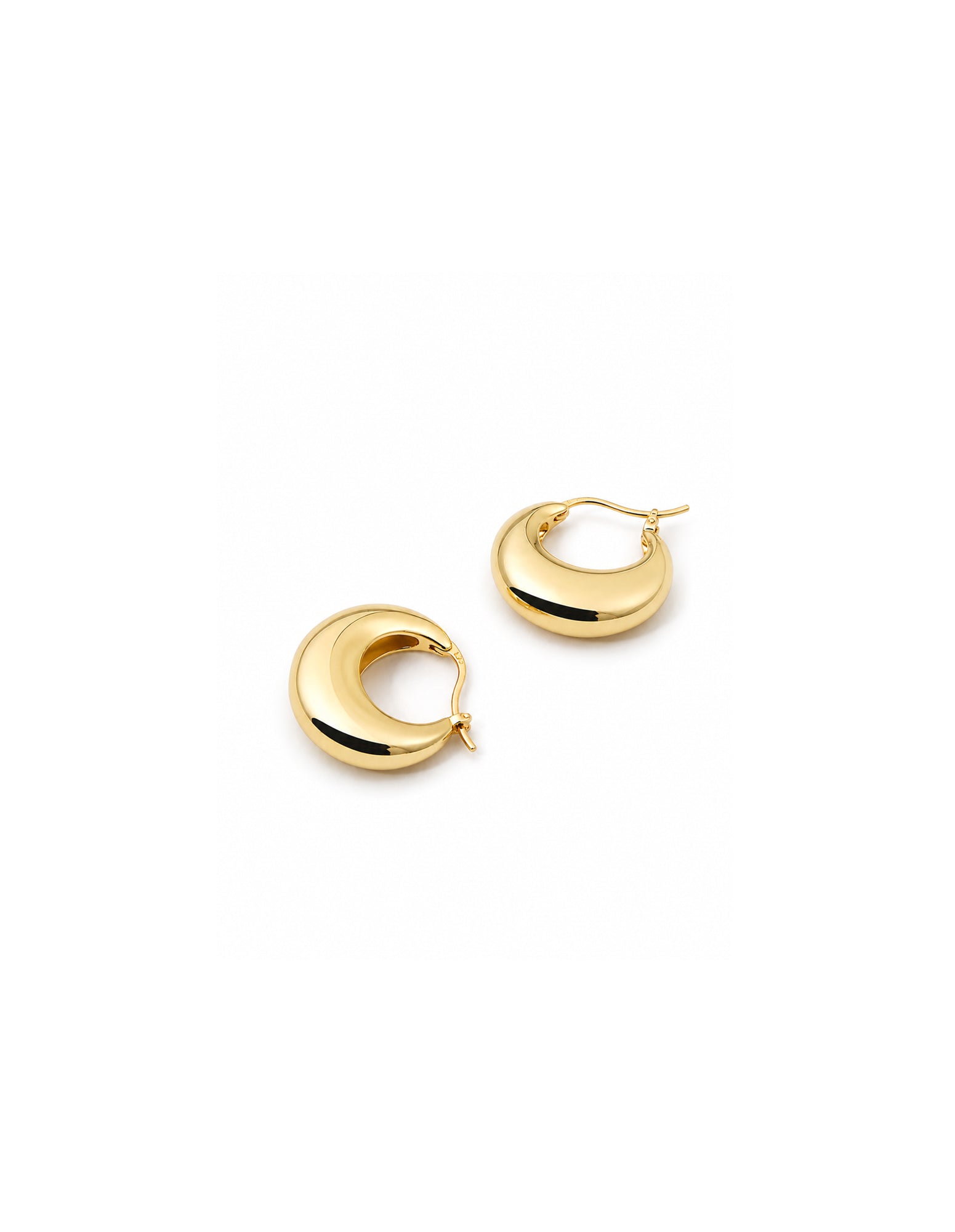 Porte Crescent Hoop Earrings - 18k Gold Plated