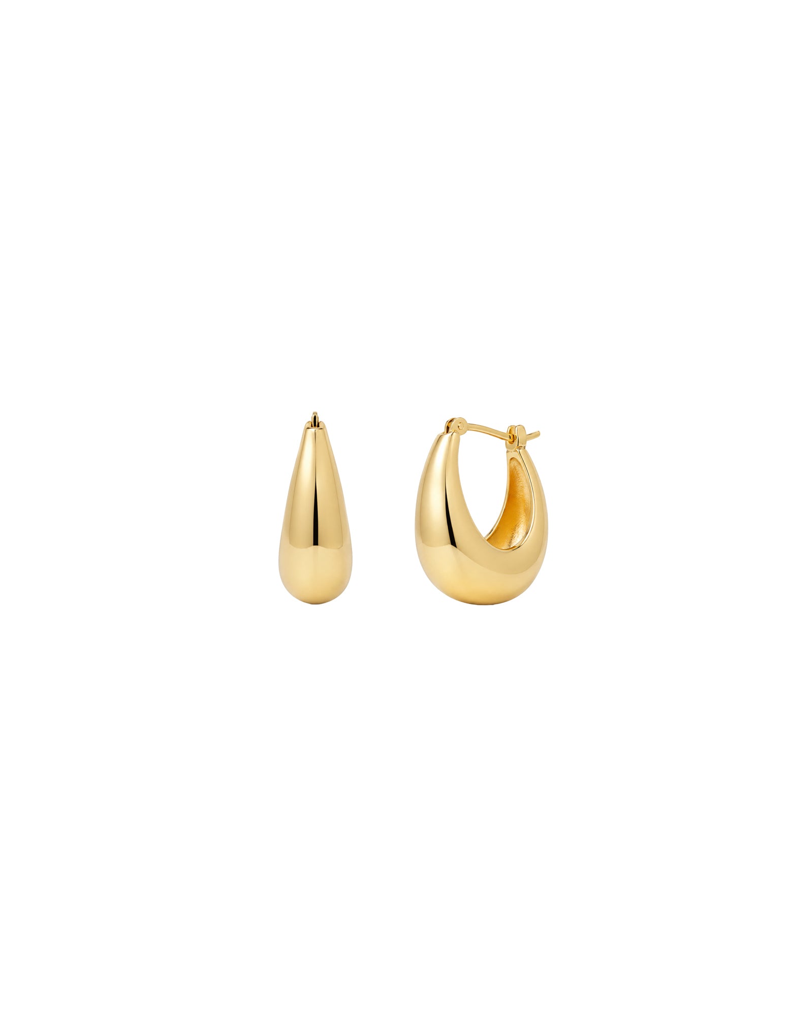 Porte Crescent Hoop Earrings - 18k Gold Plated