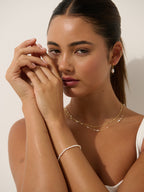 Dainty Freshwater Pearl Bracelet -  18K Gold Plated