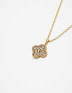 Embellished Clover Necklace - 18K Gold Plated