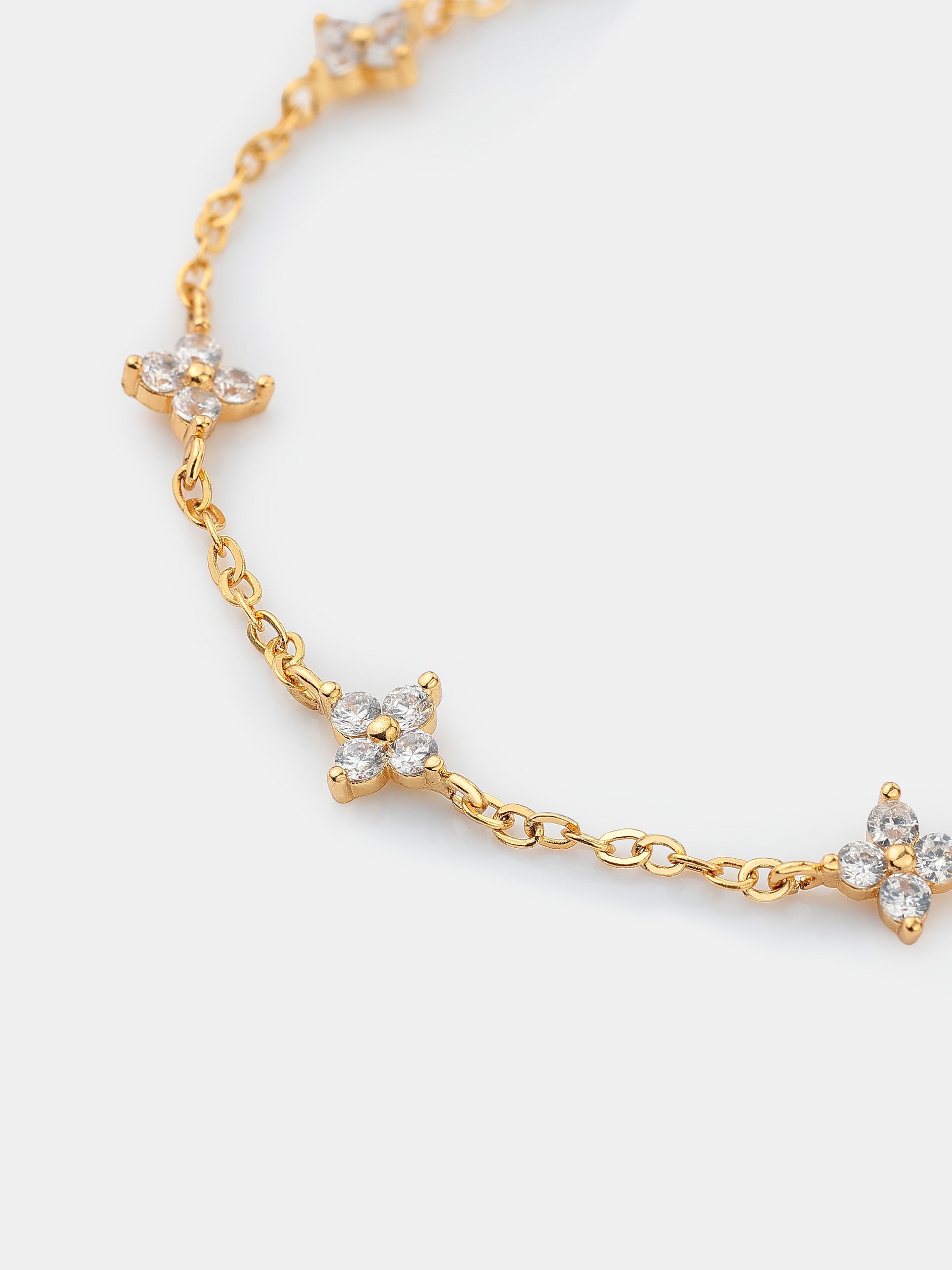 Dainty Four Petal Bracelet - 18K Gold Plated