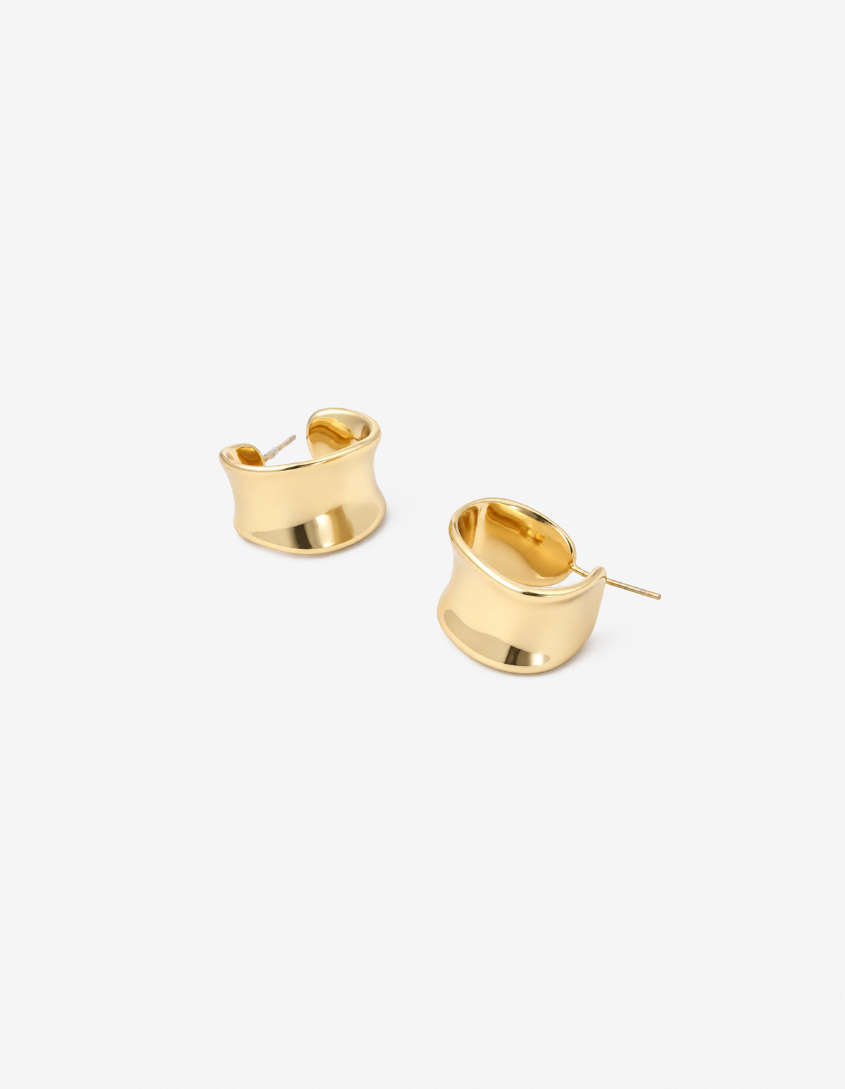 Eddy Flat Hoops Plated Earrings - Gold