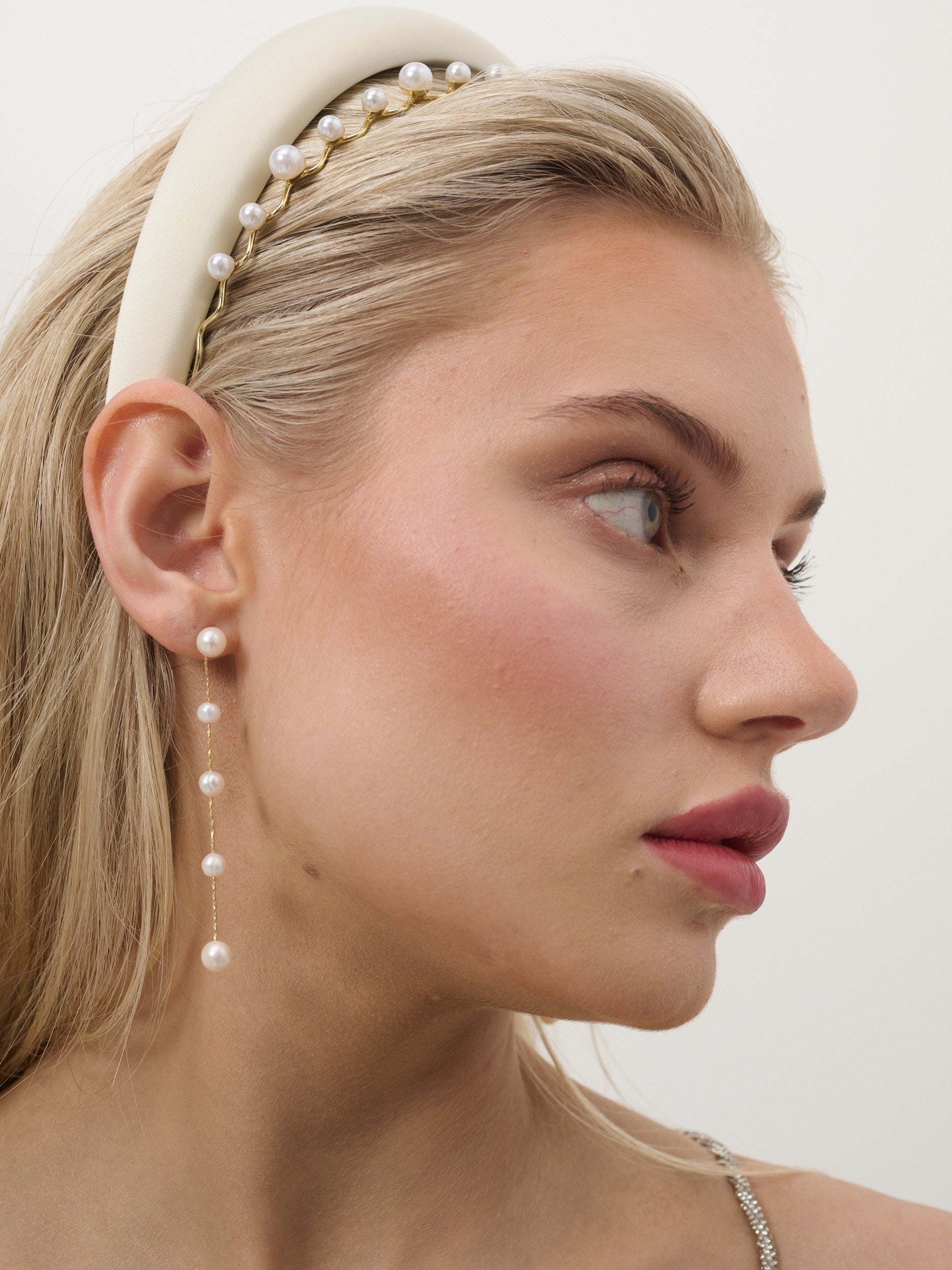 Satin Plain Padded Headband - White