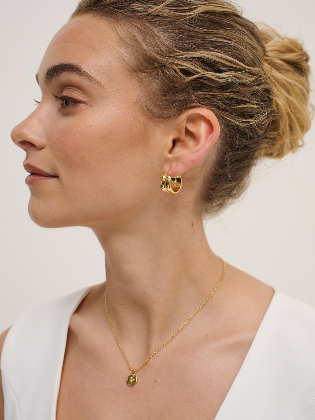 Double Hoop 18K Gold Plated Earrings