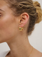 Double Hoop 18K Gold Plated Earrings