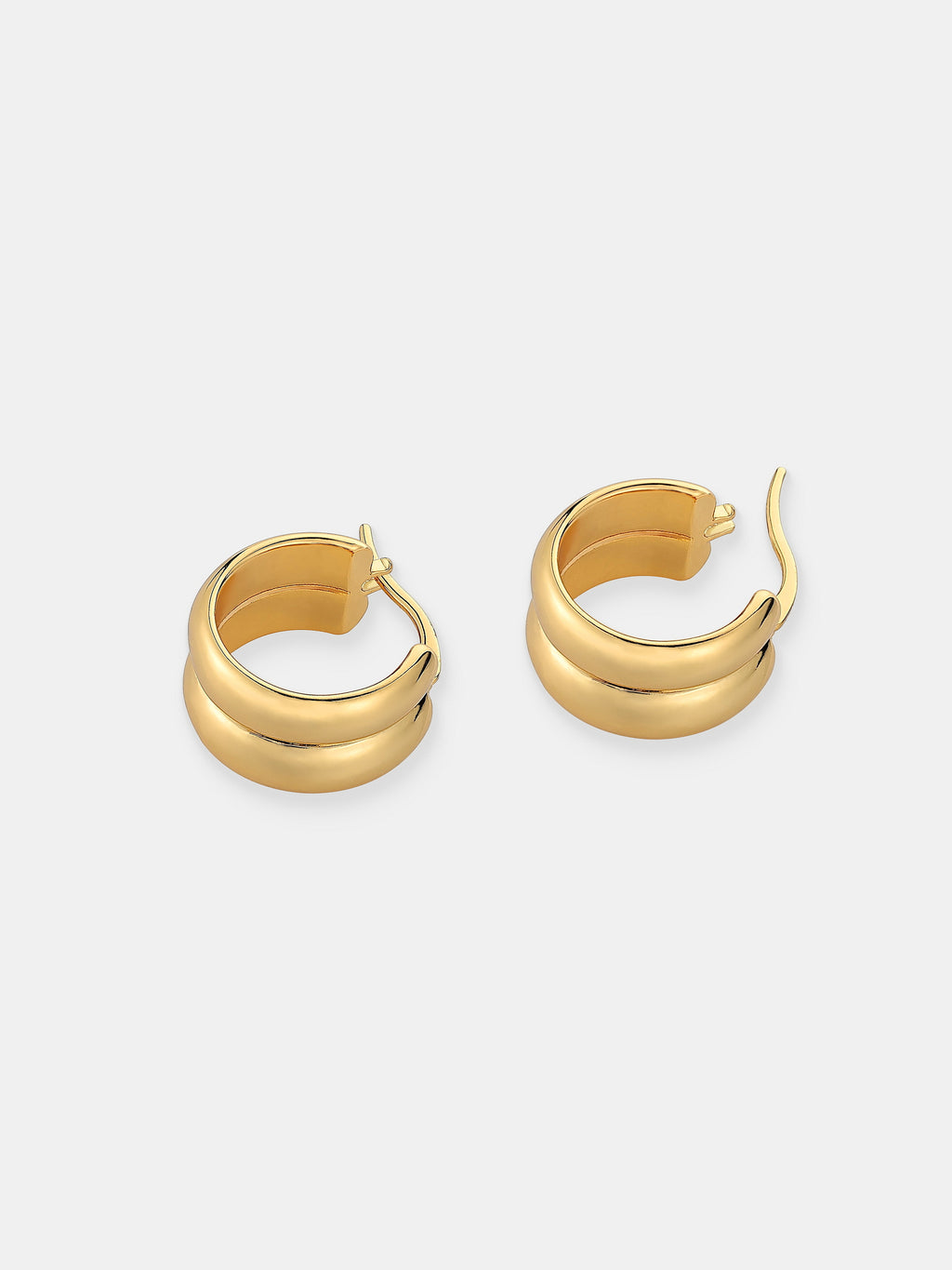 Double Hoop 18K Gold Plated Earrings