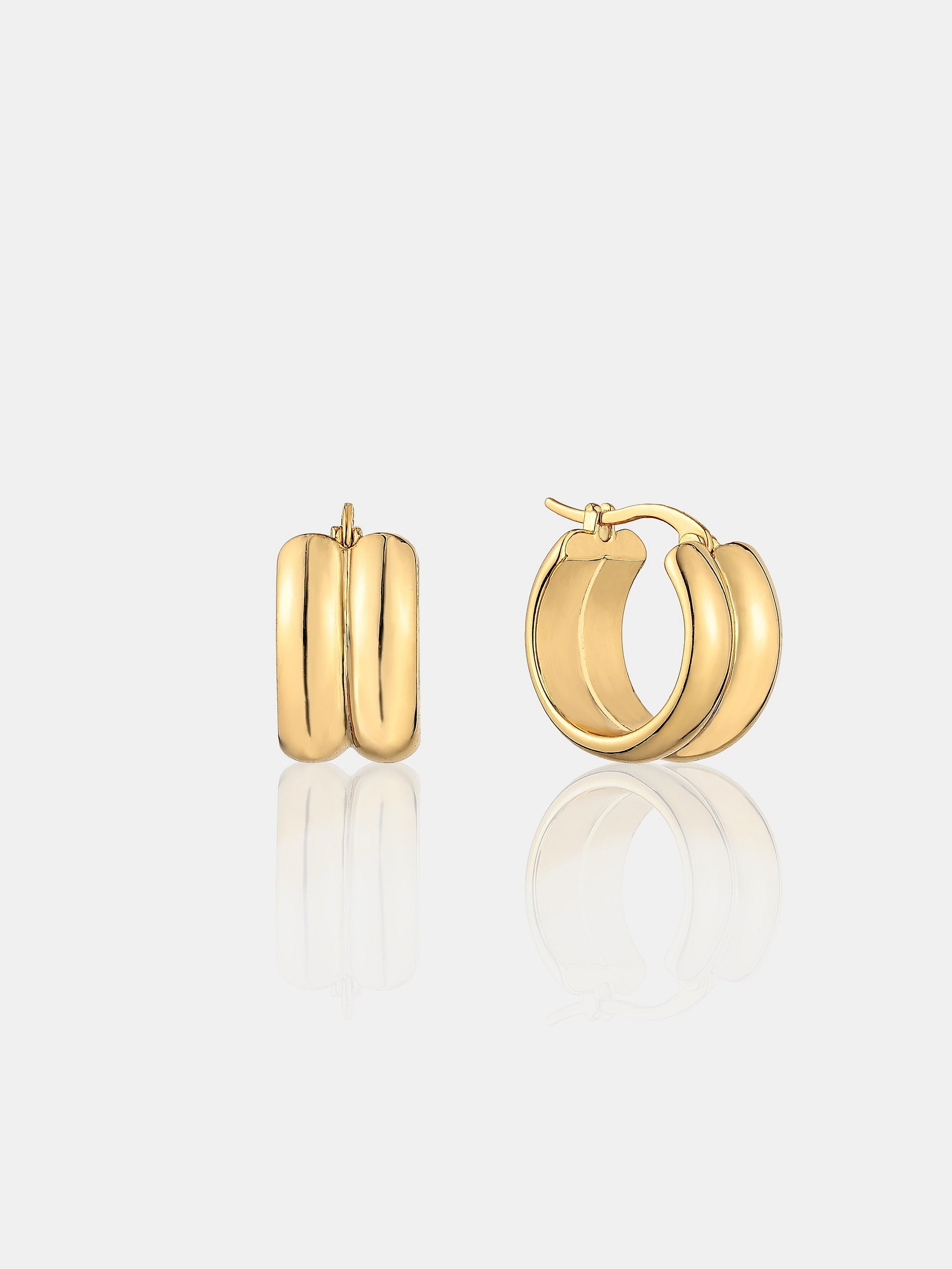 Double Hoop 18K Gold Plated Earrings