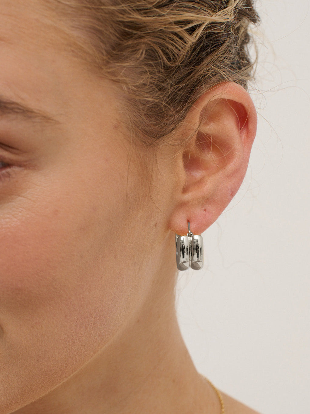 Double Hoop Sterling Silver Plated Earrings