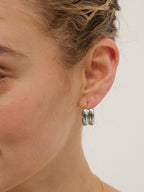 Double Hoop Sterling Silver Plated Earrings