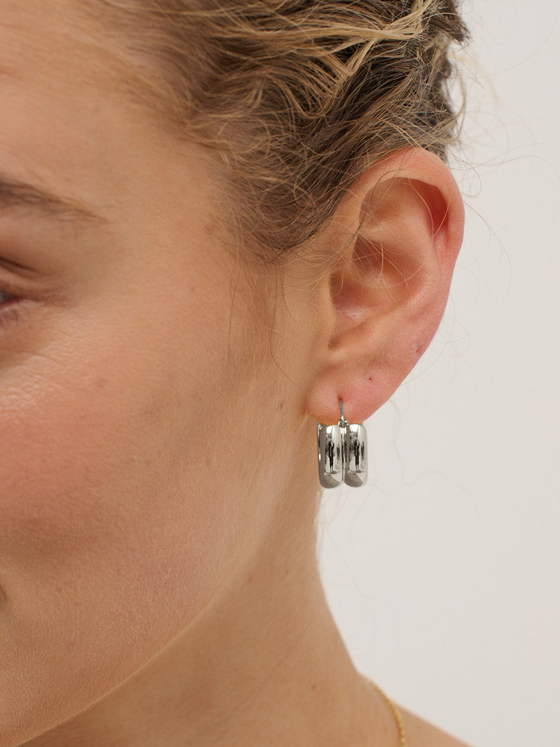 Double Hoop Sterling Silver Plated Earrings