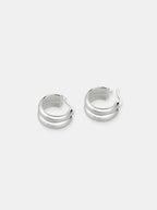 Double Hoop Sterling Silver Plated Earrings