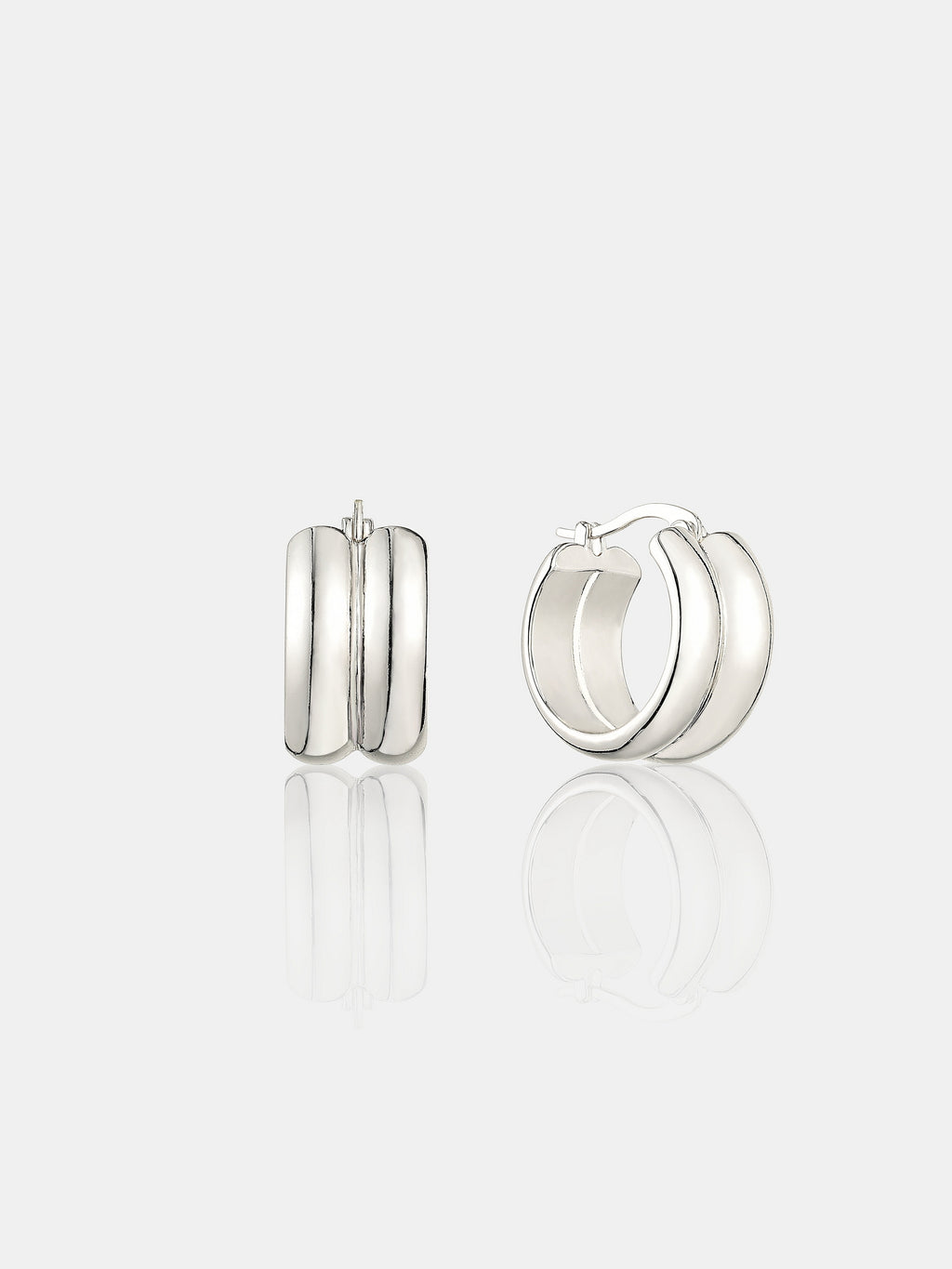 Double Hoop Sterling Silver Plated Earrings