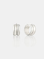 Double Hoop Sterling Silver Plated Earrings