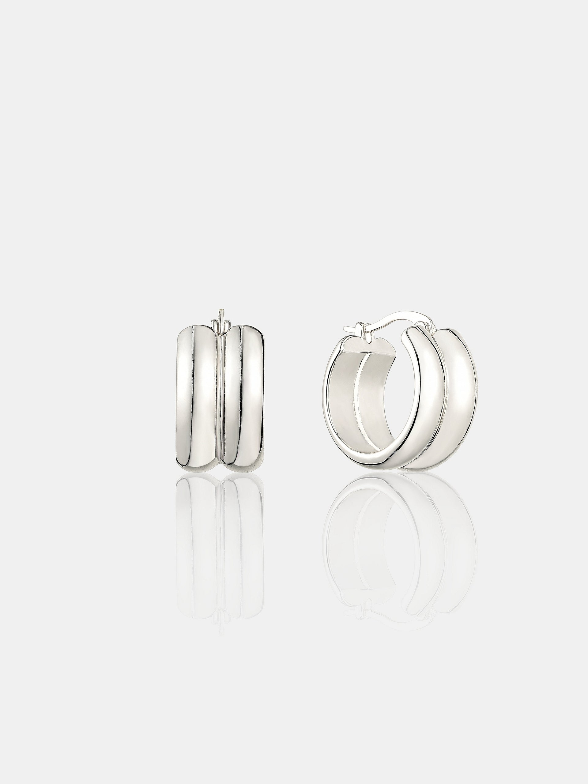 Double Hoop Sterling Silver Plated Earrings