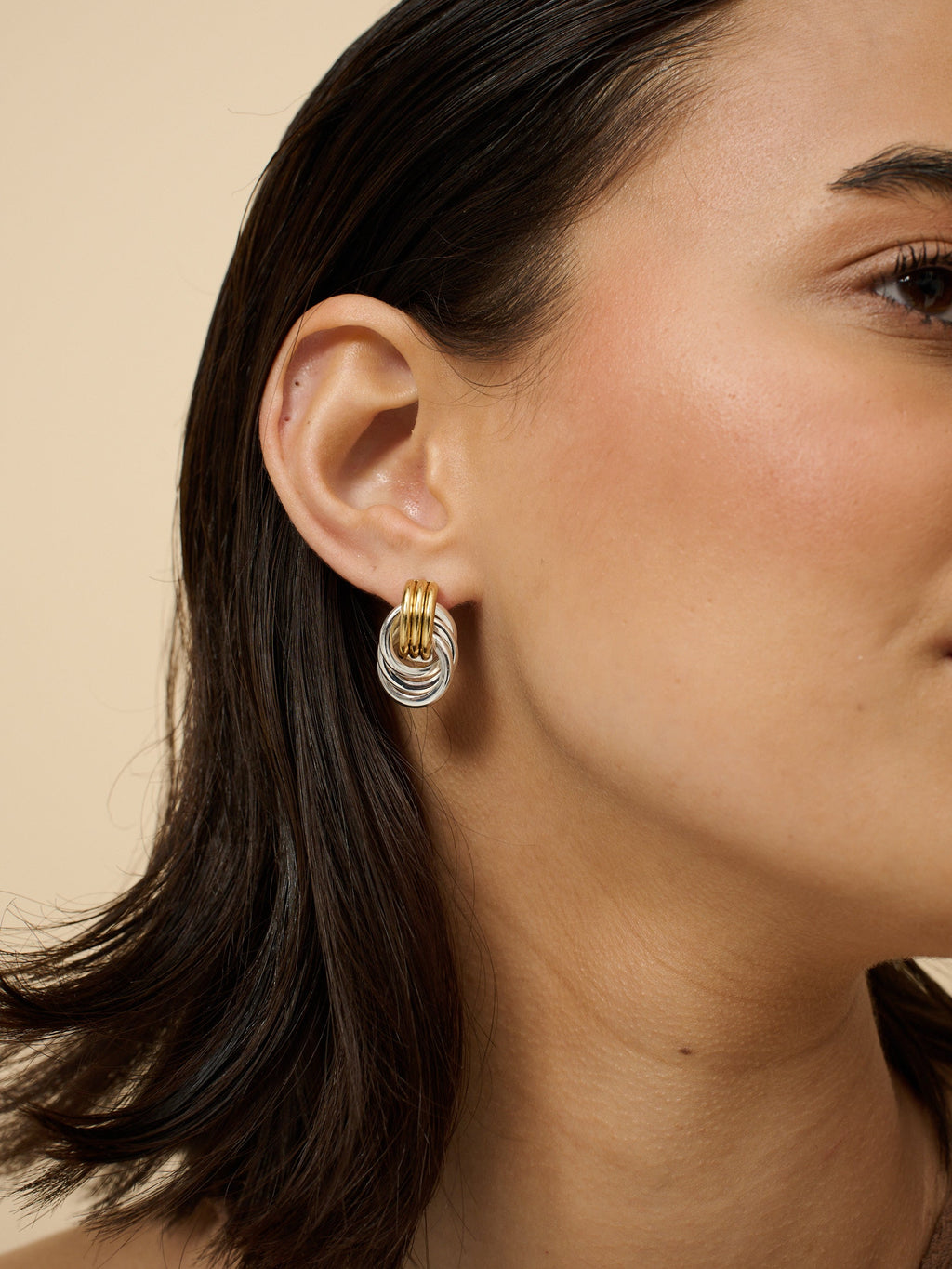 Knotted Duotone Plated Earrings