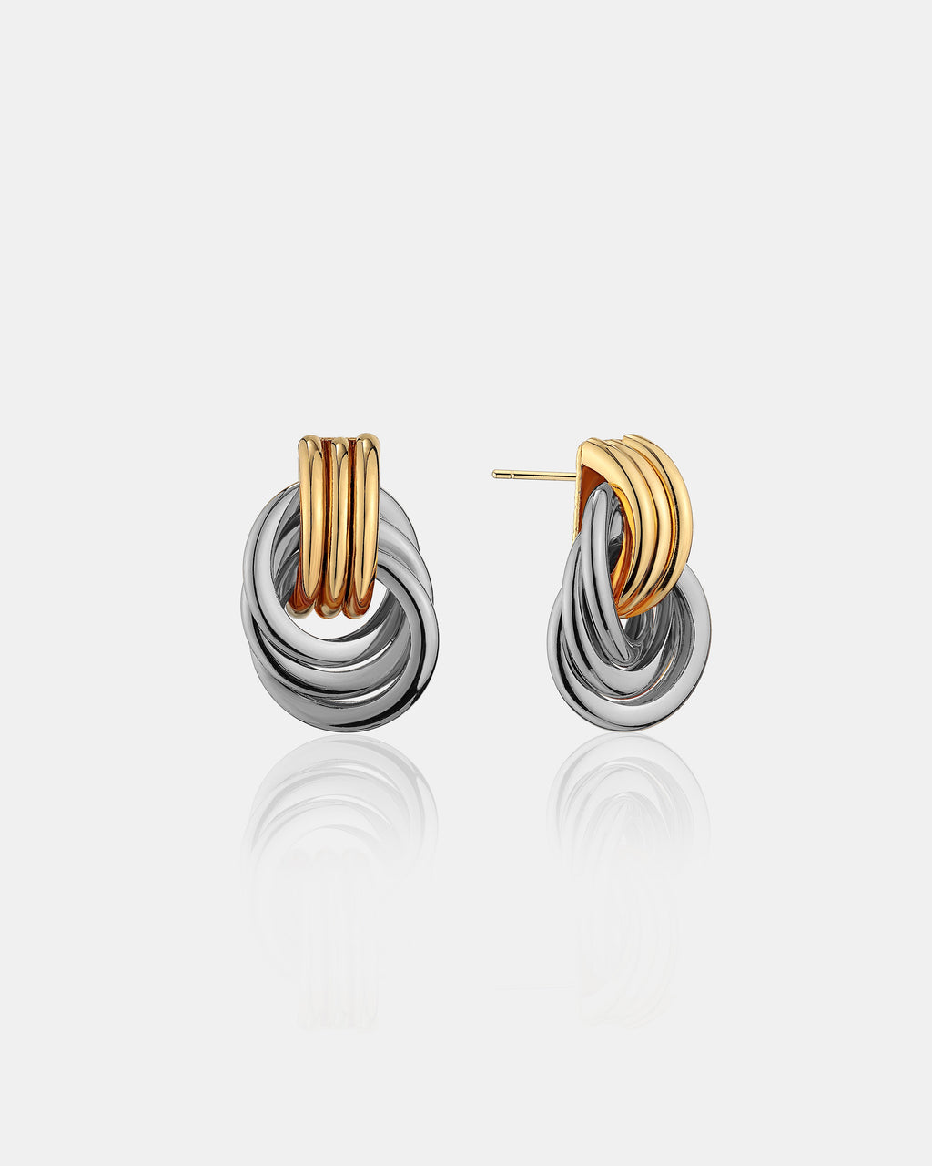 Knotted Duotone Plated Earrings