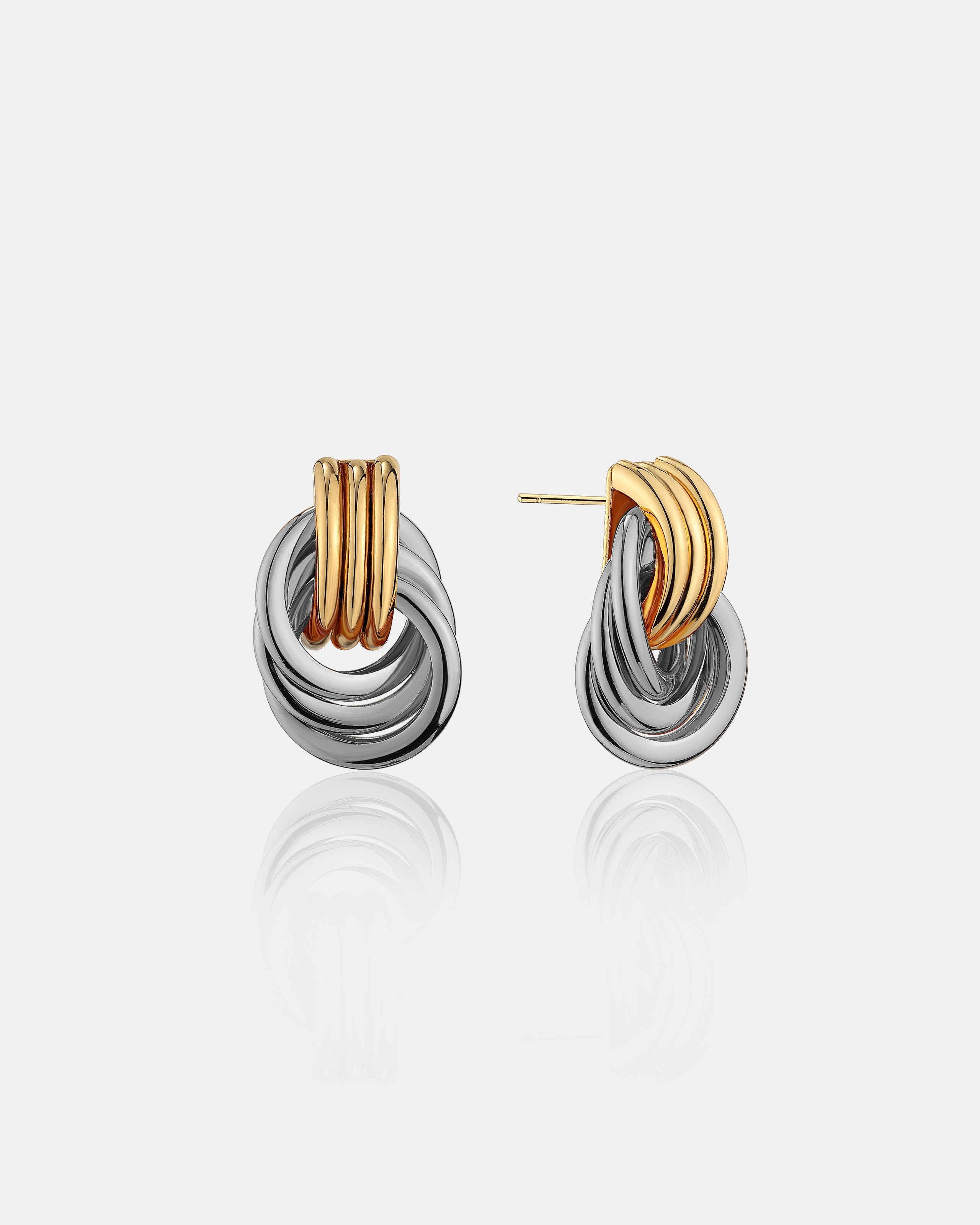 Knotted Duotone Plated Earrings