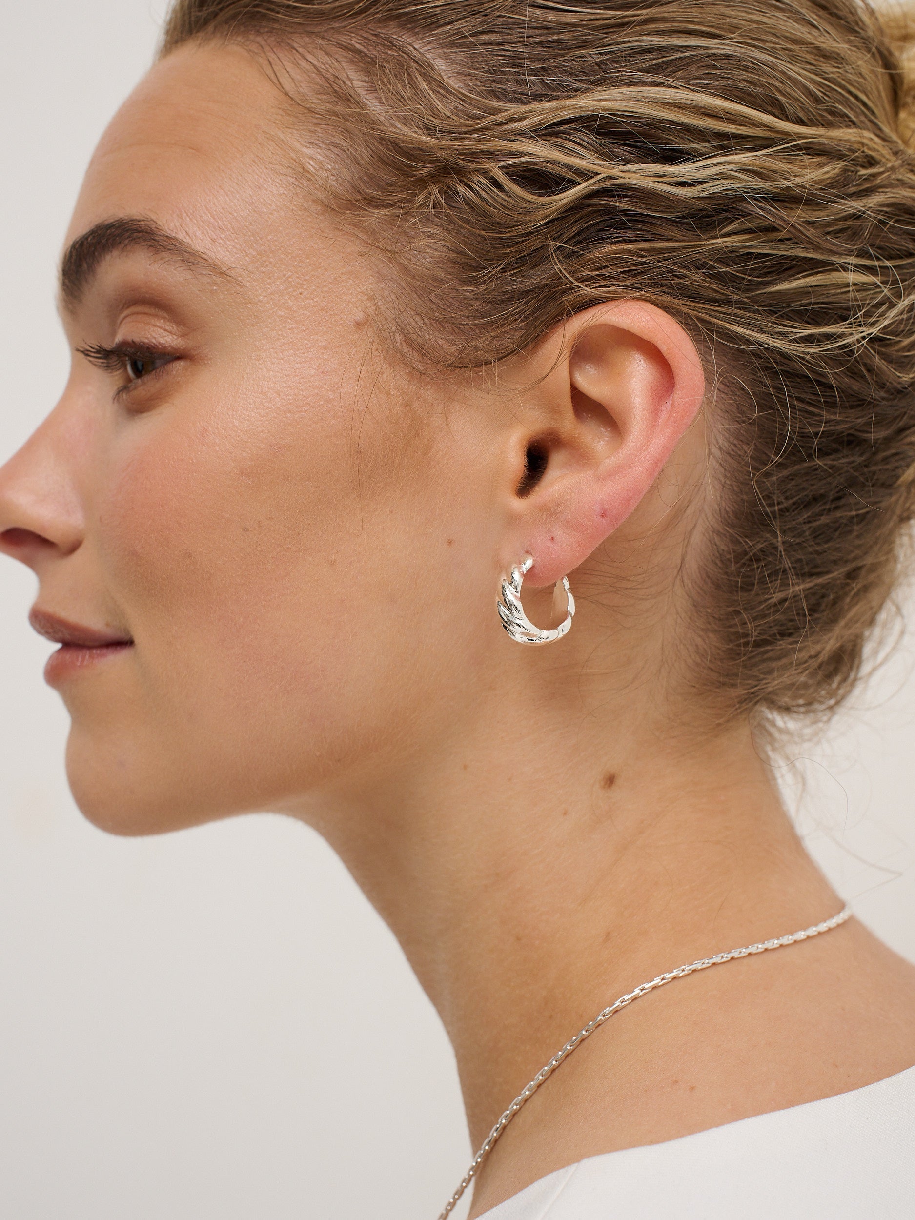 Camile Twist Sterling Silver Plated Earrings