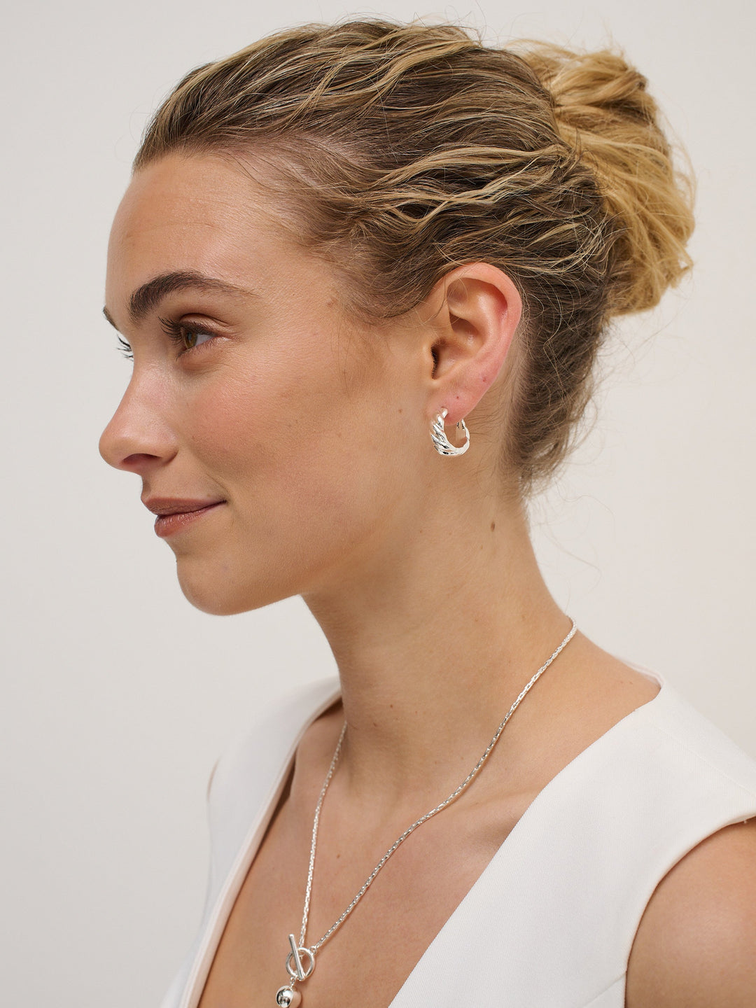 Camile Twist Sterling Silver Plated Earrings
