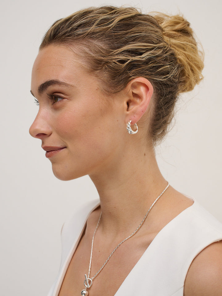 Camile Twist Sterling Silver Plated Earrings