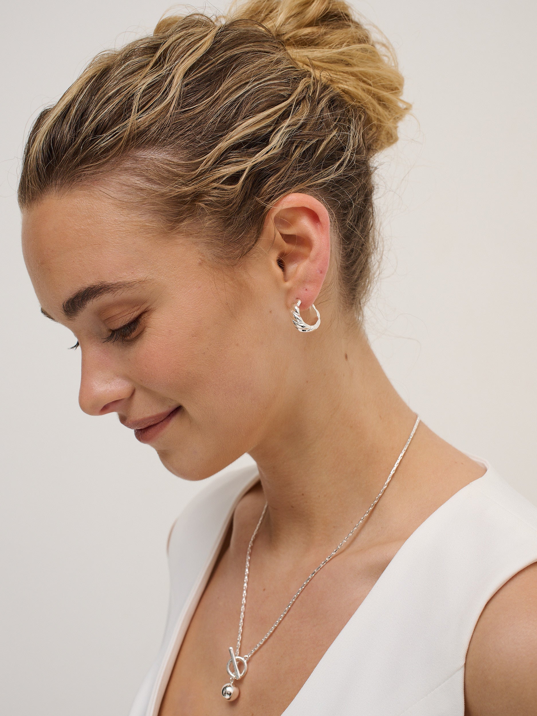 Camile Twist Sterling Silver Plated Earrings