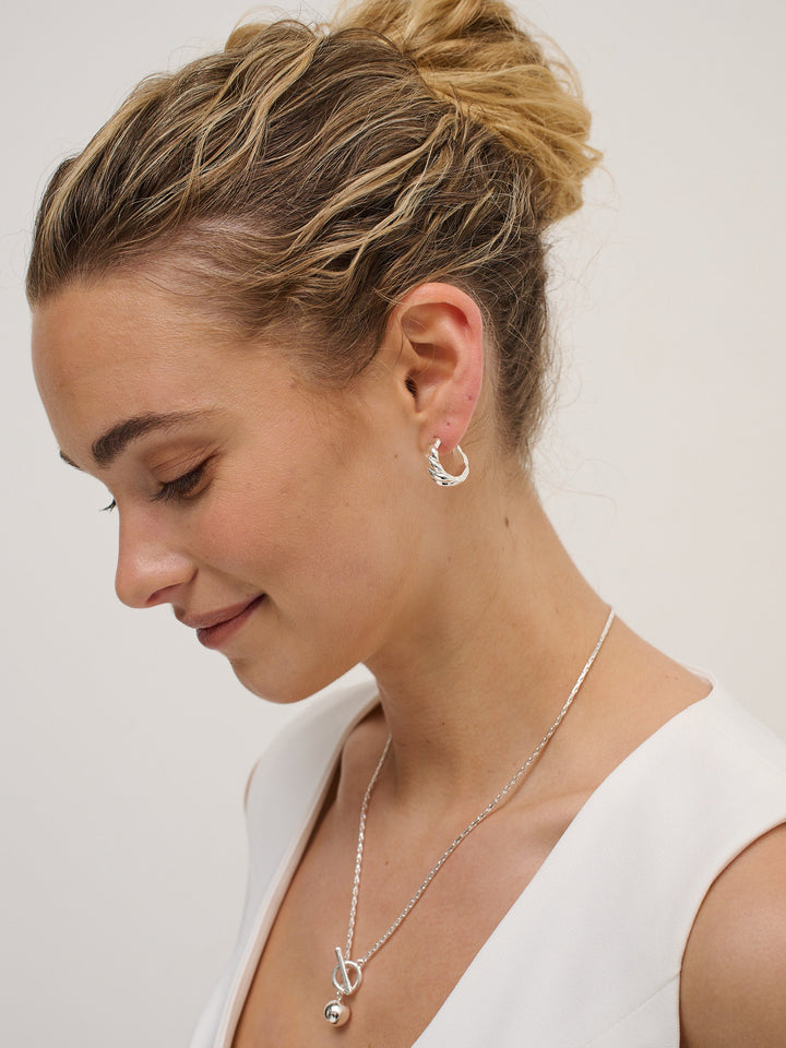 Camile Twist Sterling Silver Plated Earrings