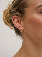 Crush Quilted 18K Gold Plated Earrings in Small