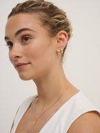 Crush Quilted 18K Gold Plated Earrings in Small