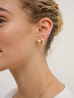 Crush Quilted 18K Gold Plated Earrings in Small