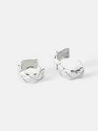 Crush Quilted Sterling Silver Plated Earrings in Medium