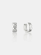 Crush Quilted Sterling Silver Plated Earrings in Medium