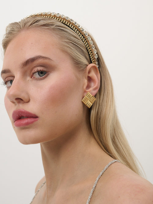 Alannah Square 18K Gold Plated Earrings